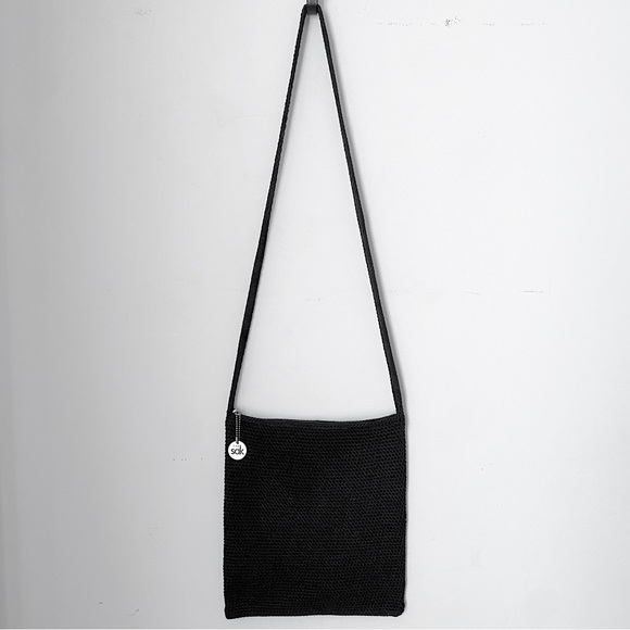 The Sak Hand Knit Casual Black Crochet Crossbody Shoulder Bag - Picture 1 of 6